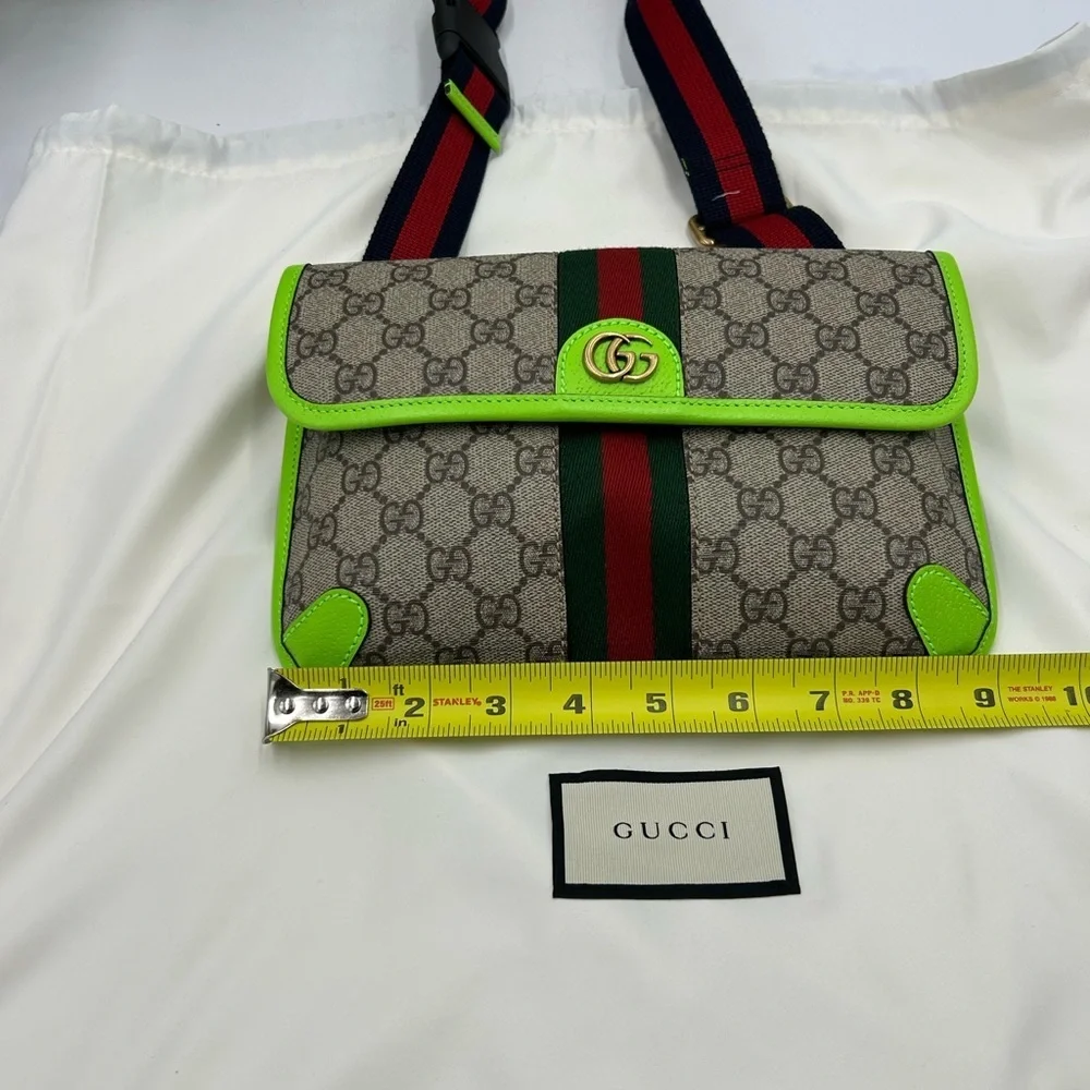 Women's Gucci GG Supreme OPHIDIA belt bag adjustable 80 cm made in Italy - Picture 4 of 10